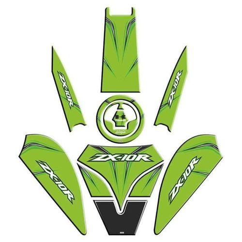 SEVGENT Kawasaki Zx10R Uyumlu Yeşil Tank Pad Set