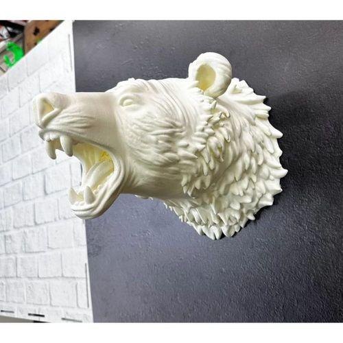 Dekoratif Beyaz Ayı Duvar Heykeli Asılabilir Hediyelik 25x19 Cm