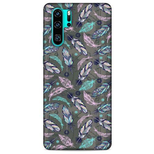 Huawei P30 Pro Kılıf Desenli Özel Seri Tüyler (6) Silikon Kılıf