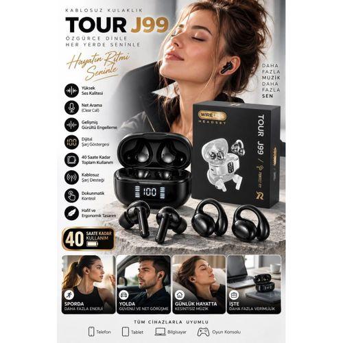 Küpe Tasarımını Sevenlere 4 Kulaklıklı Bluetooth Kulaklık Seti Kulağa Girmeyen Tasarım