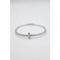 Taşlı Vip Bilezik - Gümüş