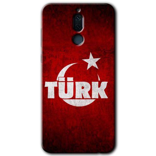 Huawei Mate 10 Lite Kılıf HD Desen Baskılı Arka Kapak - Ayyıldız Türk + Kırılmaz Cam