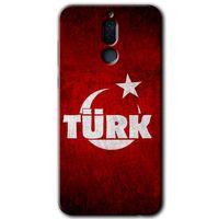 Huawei Mate 10 Lite Kılıf HD Desen Baskılı Arka Kapak - Ayyıldız Türk + Kırılmaz Cam