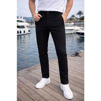 Paraşüt Kumaş Regular Fit Düğmeli Fermuarlı Düz Paça Günlük Erkek Pantolon - Siyah