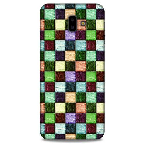 Samsung Galaxy J6 Plus Kılıf Patchwork (6) Silikon Kılıf Su Yeşili