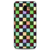 Samsung Galaxy J6 Plus Kılıf Patchwork (6) Silikon Kılıf Su Yeşili