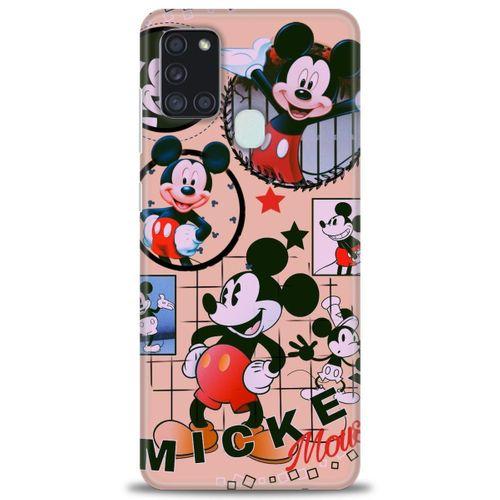 Samsung Galaxy A21S Kılıf HD Baskılı Kılıf - Mickey Mouse + Tam Ekran Koruyucu
