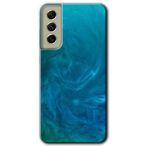 Samsung Galaxy S21 FE Kılıf Baskılı Kapak - Mavi Aura + 5D Tam Kaplayan Cam