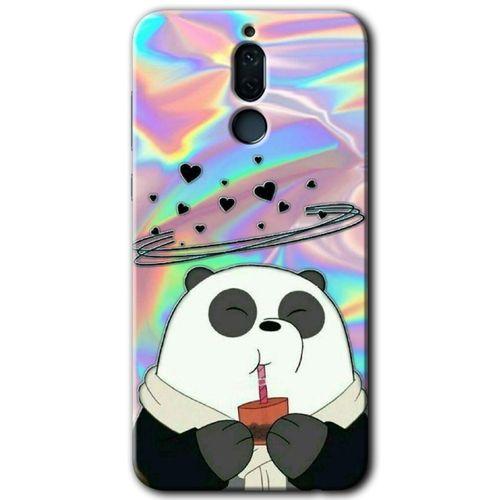 MRCİLETİSİM Huawei Mate 10 Lite Kılıf HD Desen Baskılı Arka Kapak + Temperli Cam - Milkshake Panda