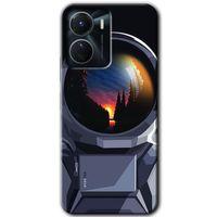 Vivo Y16 Kılıf HD Desen Baskılı Arka Kapak - Astronot