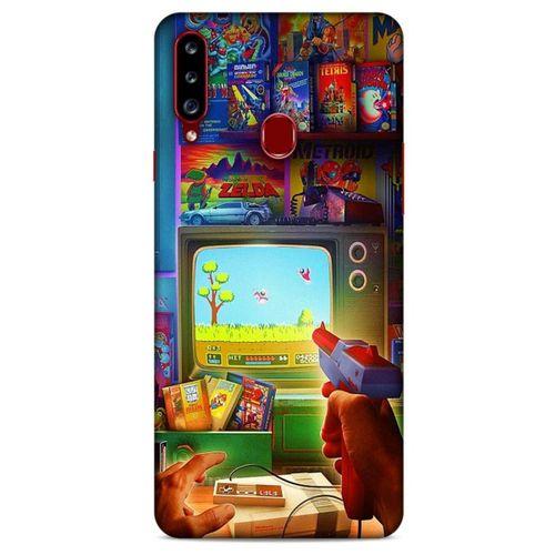 Retro (25) Desen Antişok Kapak Renkli Samsung Galaxy A20s Kılıf