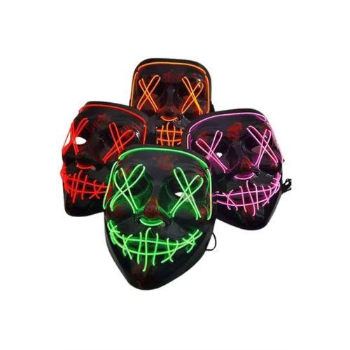 Led Işıklı Neon Maske Cadılar Bayramı Maskesi Korkunç Korku Maskesi