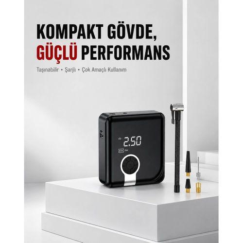 6000mah Bataryalı Type-c Diyafram Tip Kompresör Led Işıklı