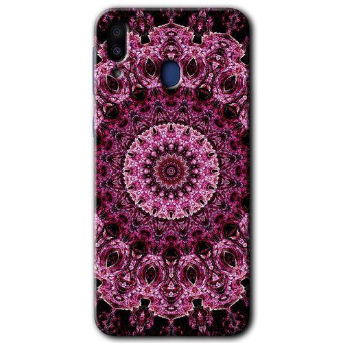 Galaxy M20 Kılıf HD Desen Baskılı Arka Kapak - Mandala Patterns Kaleidoscope + Kırılmaz Cam