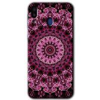 Galaxy M20 Kılıf HD Desen Baskılı Arka Kapak - Mandala Patterns Kaleidoscope + Kırılmaz Cam