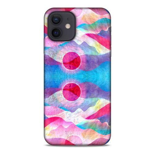 Apple iPhone 12 Kılıf Pastel Renkler (20) Koruyucu Kılıf Fuşya Mavi
