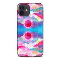Apple iPhone 12 Kılıf Pastel Renkler (20) Koruyucu Kılıf Fuşya Mavi