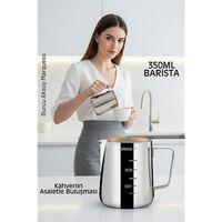 İnox 350ml Barista Süt Sürahisi - Süt Köpürtme Potu -  Paslanmaz Çelik