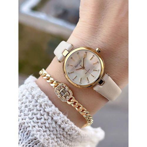 Ferrucci Deri Kordon Mini Vintage Seri 2 Yıl Garantili 3 Atm Dayanıklı Kadın Kol Saati+Bileklik 645K