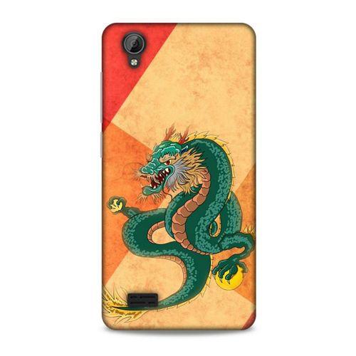 Vestel Venüs V5 Kılıf Dragons (24) Darbe Emici Kılıf Tatoo Yeşil Ejderha