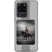 Samsung Galaxy S20 Ultra Kılıf Atatürk (39) Liquid Crystal Kılıf Gri Şerit