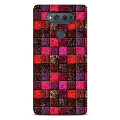 LG K61 Kılıf Patchwork (22) Tam Koruma Kılıfı Fuşya Bordo