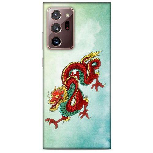 Samsung Galaxy Note 20 Ultra Kılıf Dragons (25) Antişok Kapak Tatoo Sarı Kırmızı Ejderha