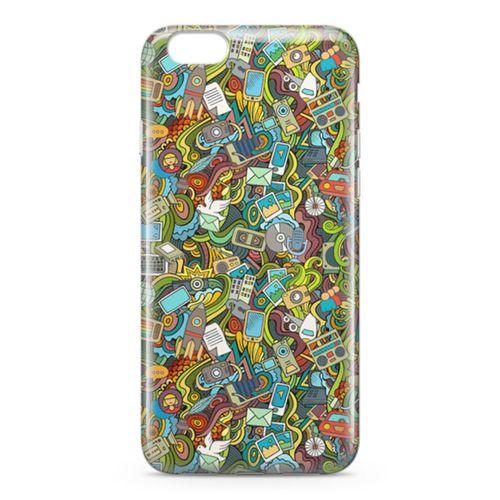 Apple iPhone 6 6s Kılıf Doodle Bilgisayar Cep Telefonu Arka Kapak Koruma Desenli Full Koruyucu