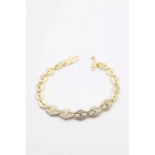 Taşlı Vip Bileklik - Altın