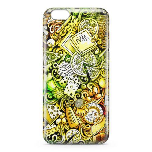 Apple iPhone 6 Plus - 6S Plus Kılıf Pizza Doodle Arka Kapak Koruma Desenli Full Koruyucu