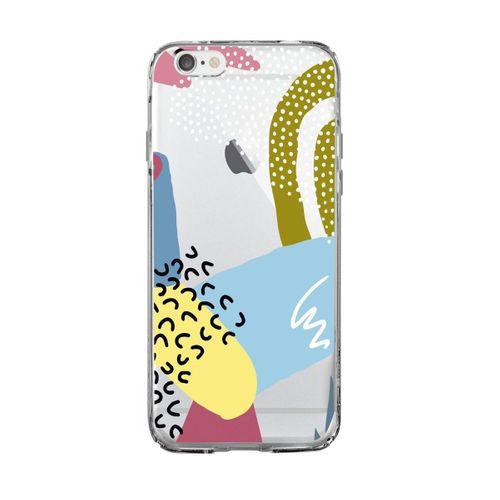 iPhone 6S Colorful Patterns Premium Şeffaf Silikon Kılıf