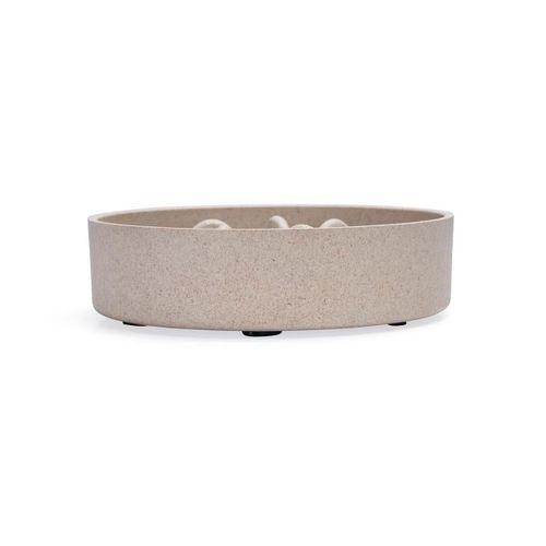 Beeztees DBL Köpek Yavaş Besleme Mama Kabı, Bambu, Bej, 17cm, 800ml