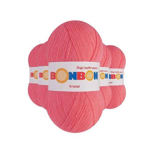 5 Adet Kristal El Örgü Lif İpi Pembe 98230 - bonbon mudanis