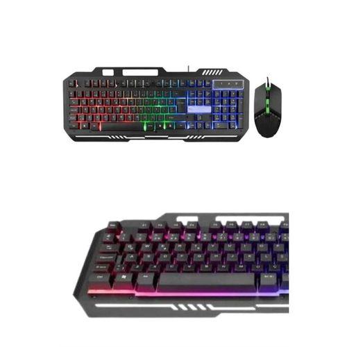 Işıklı Q Klavye Mouse Seti Siyah Klavye
