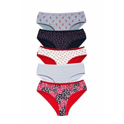 Pamuklu Geniş Kenarlı Likralı Desenli Bato Kadın Külot 5'li Paket Set 1