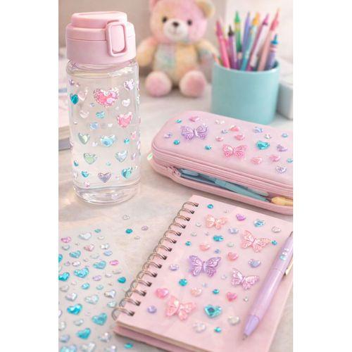 Renkli 3D Parlak Işıltılı Taş Sticker Yapışkanlı Tırnak Saç Süs Dekor DIY Yılbaşı Hobi Süsleme Seti
