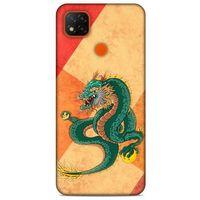 Xiaomi Redmi 9C Kılıf Dragons (24) Darbe Emici Kılıf Tatoo Yeşil Ejderha