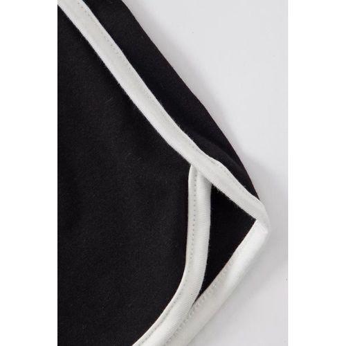 Kadın Siyah Askılı Crop Top Ve Şortlu Gecelik Takım