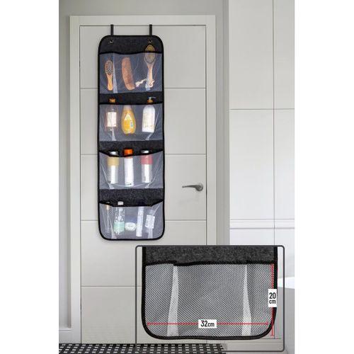 Keçe Kapı Arkası Organizer – 4 Bölmeli, Fileli Düzenleyici