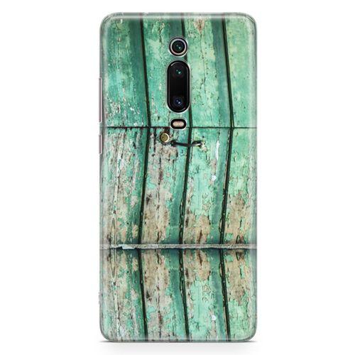 Xiaomi Redmi K20 Pro Premium Kılıf Yeşil Tahta Kapı Arka Kapak Koruma Desenli Full Koruyucu