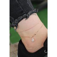 Rose Gold Renk Zirkon Damla Taşlı Halhal