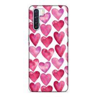 Oppo A91 Kılıf Kalpler Arka Kapak Silikon Koruma Full Koruyucu