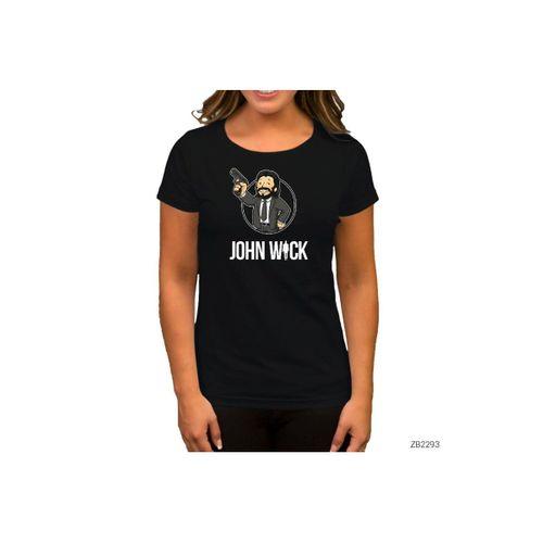 John wick Cartoon Siyah Kadın Tişört