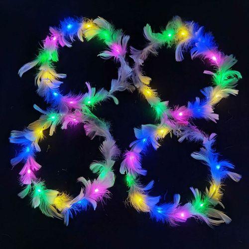 Led Işıklı Rengarenk Yanan 3 Fonksiyonlu Otrişli Parti Tacı Renkli 12x12 cm