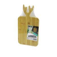 İ22-223 Geyik Boynuz Şekil Kulplu Ahşap Bambu Kesim Panosu 20x38cm