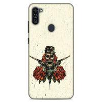 Lopard Samsung Galaxy M11 Uyumlu Kılıf Tattoo's (1) Kılıfı Gül İskelet
