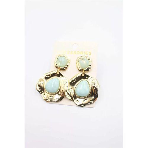 Taşlı Küpe - Turkuaz