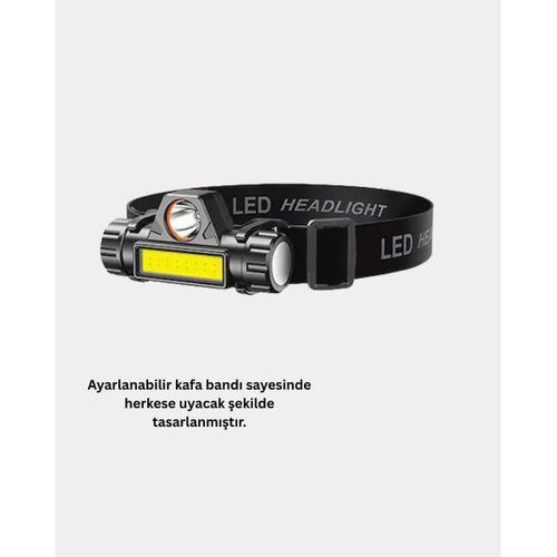 Profesyonel Şarjlı Led Kafa Lambası – Uzun Mesafe + Ortam Aydınlatması