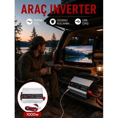 1000w Araç İnverter Aküden Elektrik Üreten Taşınabilir Güç Dönüştürücü