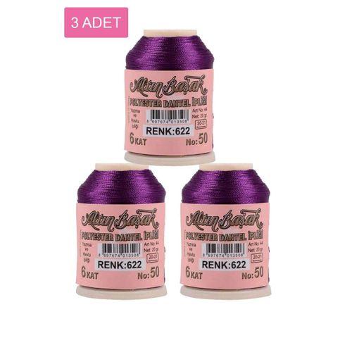 3 Adet Altınbaşak Oya ve Dantel İpi 20 gr - Royaleks - No: 622